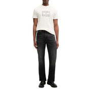 Tommy Hilfiger Jeans T-shirt homme blanc en coton bio avec logo noir imprimé sur la poitrine