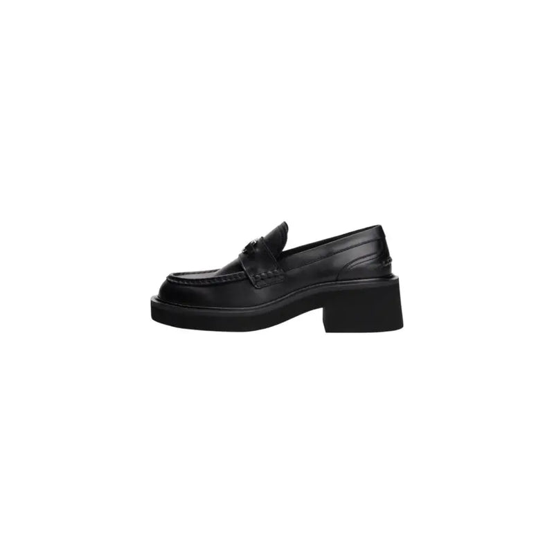 Tommy Hilfiger Jeans black leather moccasins with block heel