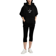 Black Tommy Hilfiger tommy girl hoodie with white embroidered logo