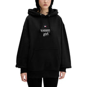 Tommy Hilfiger black organic cotton hoodie with white logo and star emblem