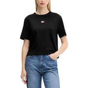 Noir Tommy Hilfiger manches courtes t-shirt avec logo brodé