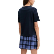 Tommy Hilfiger t-shirt bleu marine à manches courtes en coton biologique t-shirt pour les femmes