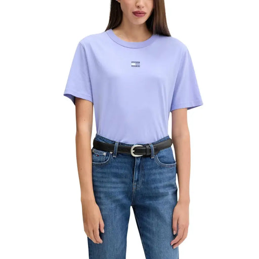 Tommy Hilfiger t-shirt à manches courtes en coton biologique bleu t-shirt avec logo
