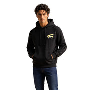 Tommy Hilfiger Sweat à capuche noir en coton pour homme avec logo doré sur le devant