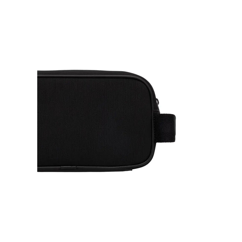 Tommy Hilfiger Trousse de toilette noire pour homme en polyuréthane, avec tissu texturé et coutures renforcées, idéale pour ranger les articles de toilette.