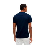 Tommy Hilfiger T-shirt homme en coton biologique bleu marine, col rond classique et manches courtes.