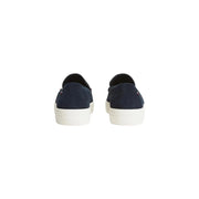 Baskets slip-on en toile bleu marine avec semelles en caoutchouc blanc pour hommes par Tommy Hilfiger