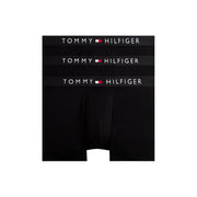 Black tommy hilfiger men boxer briefs made of organic cotton with a white logo waistband