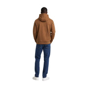 Tommy Hilfiger Sweat à capuche marron pour homme en coton, couleur beige, coupe décontractée et poignets côtelés.