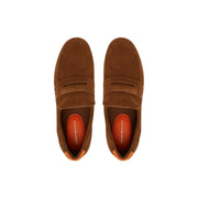 Tommy Hilfiger Mocassins pour homme en daim camel, modèle à enfiler marron et doublure intérieure orange