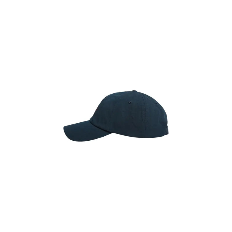 Casquette Tommy Hilfiger bleu marine foncé pour homme, avec calotte structurée, visière incurvée, coton biologique et fermeture à boucle réglable.