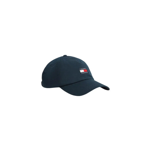 Casquette Tommy Hilfiger bleu marine foncé pour homme, en coton biologique avec petit logo brodé et fermeture à boucle réglable.