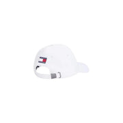 Casquette Tommy Hilfiger blanche pour homme, ornée d'un écusson logo classique et d'une sangle ajustable, en polyester (réplique).