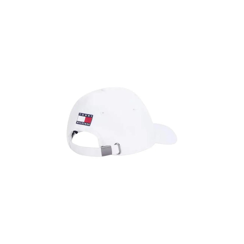 Casquette Tommy Hilfiger blanche pour homme, ornée d'un écusson logo classique et d'une sangle ajustable, en polyester (réplique).