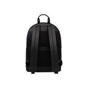 Sac à dos Tommy Hilfiger Central pour homme, noir, avec bretelles en cuir texturé et empiècements en maille polyuréthane.