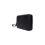 Tommy Hilfiger Pochette centrale pour homme en cuir noir avec dragonne et fermeture éclair, en polyuréthane, taille W27