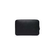 Tommy Hilfiger Pochette centrale pour homme en cuir texturé noir, au design minimaliste et élégant, avec tirette de fermeture éclair argentée.