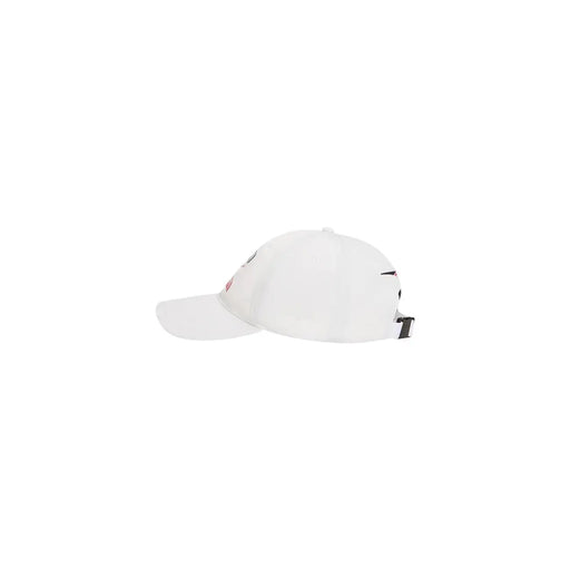 Casquette de baseball blanche en polyester Tommy Hilfiger avec imprimé chevron et logo discret rouge et noir sur le côté