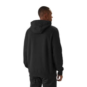 Tommy Hilfiger Sweat-shirt noir pour homme en mélange de coton, à capuche, coupe décontractée et poignets côtelés.