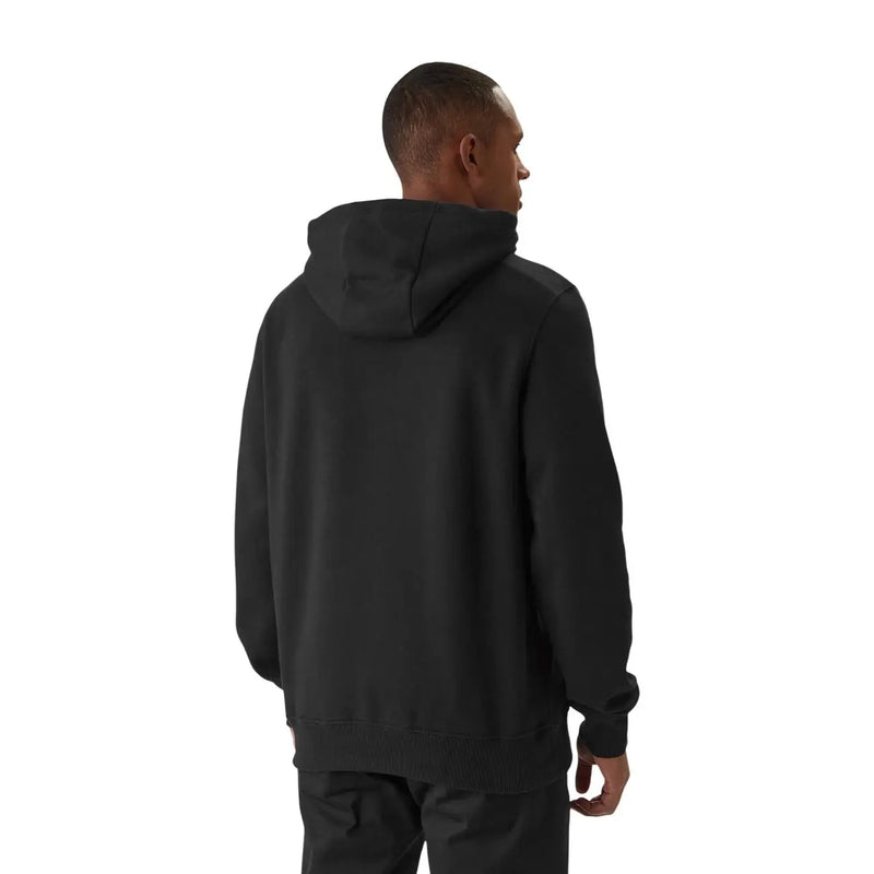Tommy Hilfiger Sweat-shirt noir pour homme en mélange de coton, à capuche, coupe décontractée et poignets côtelés.