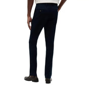 Pantalon Tommy Hilfiger pour homme en coton bleu marine foncé, coupe Denton, avec logo brodé et texture tissée.
