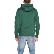 Tommy Hilfiger Sweat à capuche vert en coton pour homme, manches longues, capuche et poignets côtelés