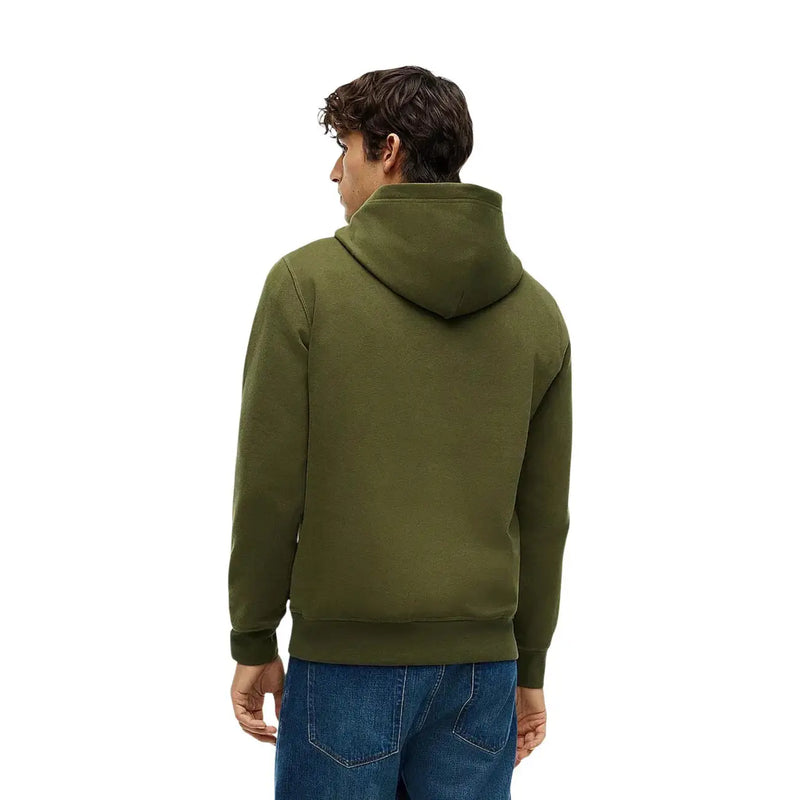 Tommy Hilfiger Sweat à capuche vert olive pour homme, en coton doux et texturé, avec poignets côtelés.