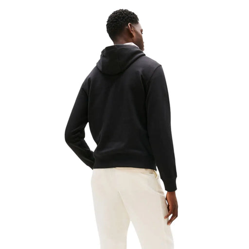 Tommy Hilfiger men hoodie black organic cotton with soft smooth fabric and subtle seam detailing