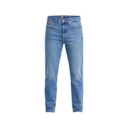 Jean slim bleu clair pour homme, en coton biologique, avec une coupe classique à cinq poches et Tommy Hilfiger logo sur la ceinture