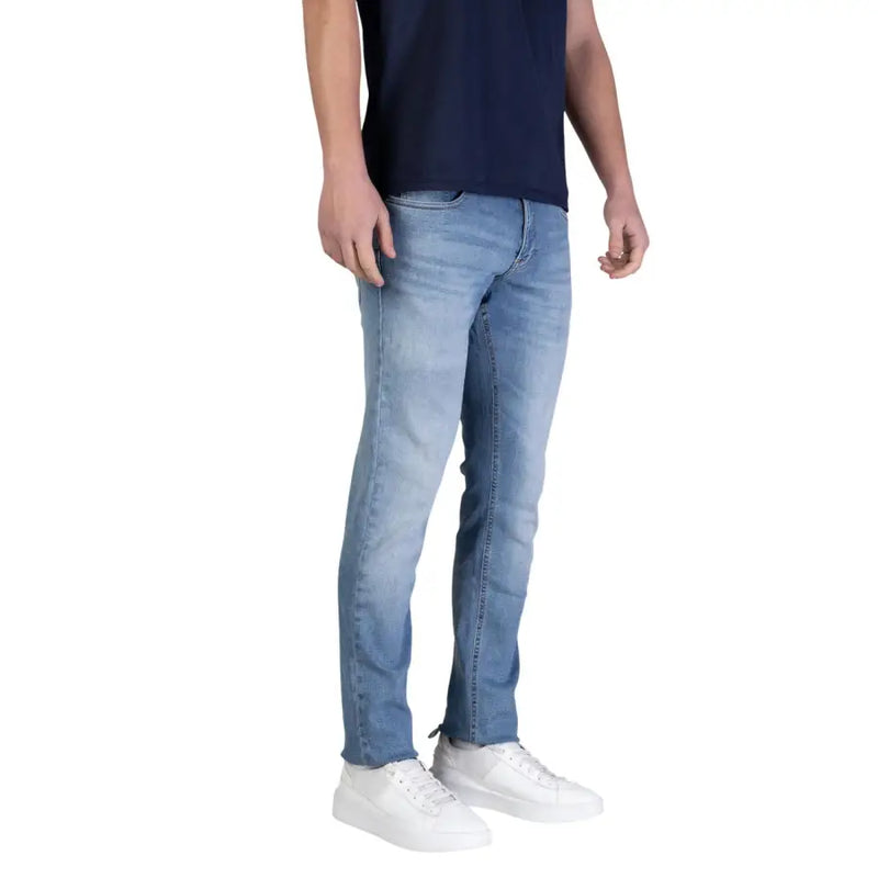 Tommy Hilfiger Jean homme bleu clair coupe slim en coton biologique stretch avec coutures classiques