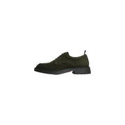 Tommy Hilfiger Mocassin en cuir pour homme, modèle Oxford à lacets en daim vert olive avec semelle épaisse en caoutchouc noir.