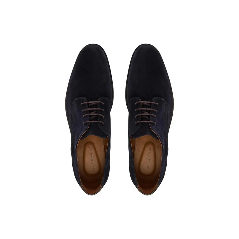 Tommy Hilfiger Chaussures habillées à lacets en cuir pour homme, en daim bleu marine, alliant style et confort