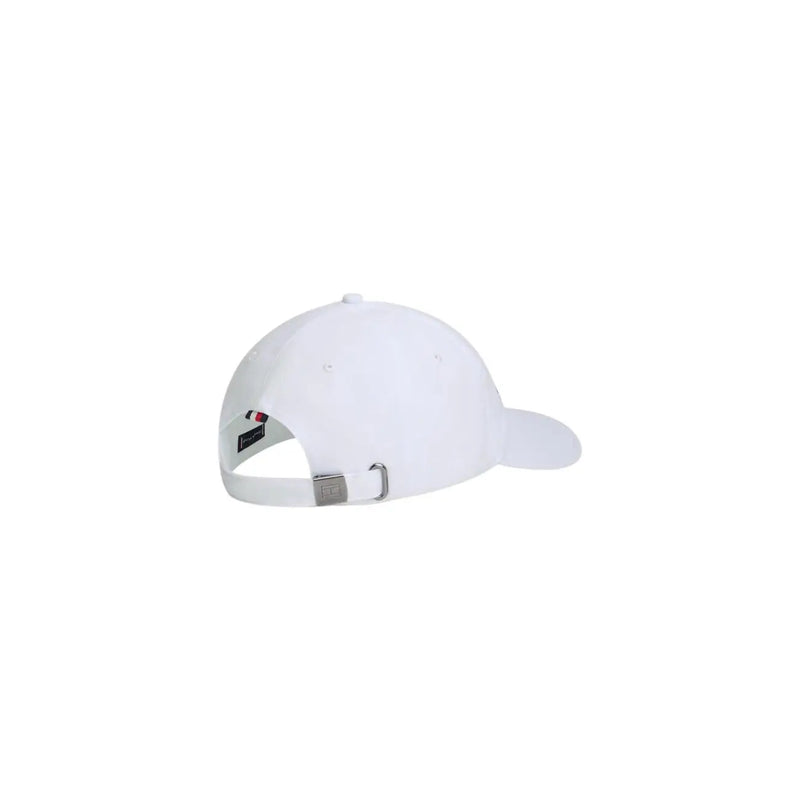 Tommy Hilfiger Casquette homme blanche en coton biologique avec logo, calotte structurée et sangle réglable à boucle argentée
