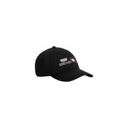 Noir Tommy Hilfiger Casquette homme en coton biologique ornée du logo brodé de l'écurie Cadillac de Formule 1 et d'un drapeau.