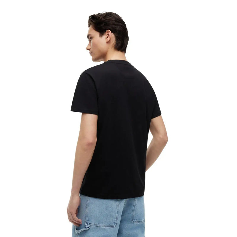 Tommy Hilfiger T-shirt homme en coton bio noir à manches courtes et col rond, vue de face