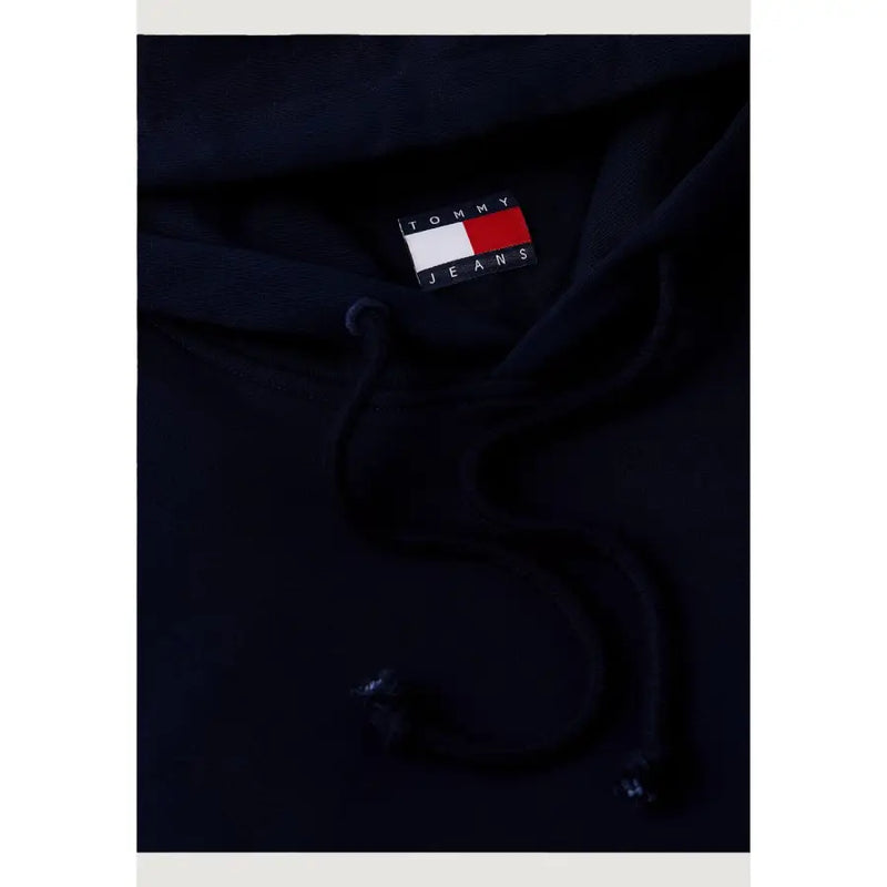 Sweat à capuche noir Tommy Jeans avec écusson logo classique et cordons de serrage, assorti au sweat-shirt bleu en coton bio Tommy Hilfiger pour homme