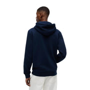 Tommy Hilfiger men organic cotton navy blue hooded sweatshirt front view with a minimalist design
