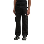 Tommy Hilfiger Pantalon cargo Otis Canvas pour homme, en coton noir et lycra, avec de multiples poches et un écusson logo sur la cuisse.
