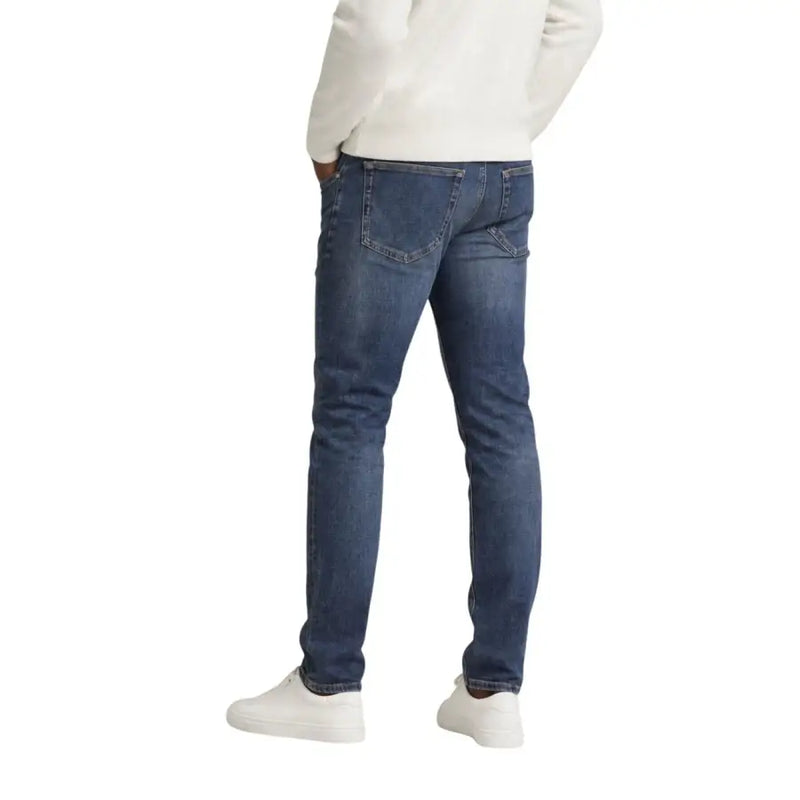 Tommy Hilfiger Jean Scanton slim en denim foncé délavé pour homme, en coton, avec poches arrière classiques