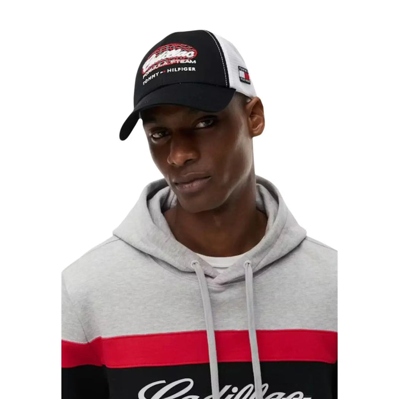 Tommy Hilfiger Casquette trucker homme noire et blanche avec logo brodé rouge, en coton biologique