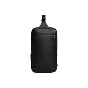 Sac bandoulière Tommy Hilfiger pour homme, noir, en polyuréthane à texture tissée et design élégant, 24 x 33 x 9 cm
