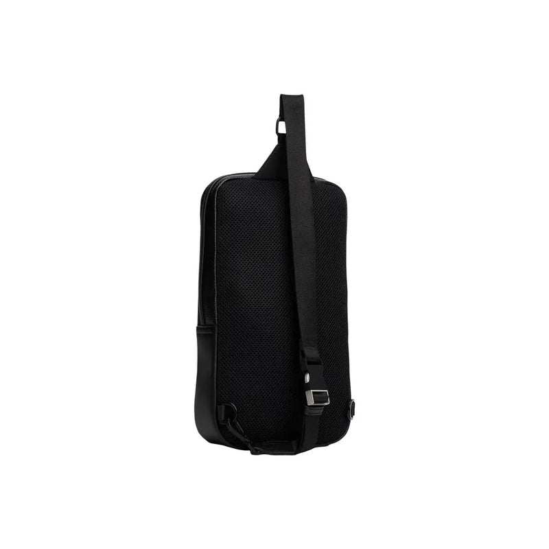 Tommy Hilfiger Sac bandoulière homme en polyuréthane noir avec bandoulière en maille noire et bandoulière réglable 24 x 33 x 9 cm