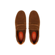 Tommy Hilfiger Mocassins en daim camel pour homme, modèle classique à enfiler et doublure intérieure orange