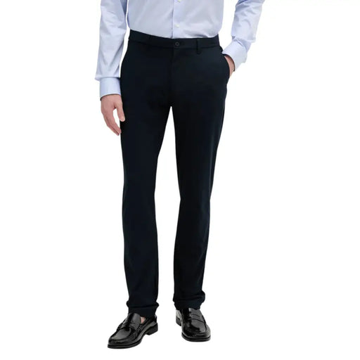 Tailleur noir Tommy Hilfiger Pantalon pour homme à la coupe droite élégante et aux plis discrets à la taille