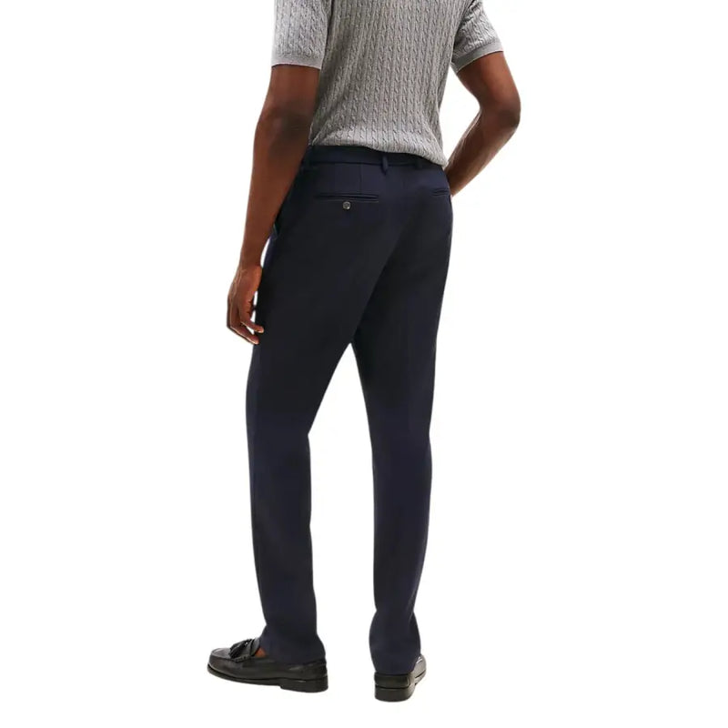 Tommy Hilfiger Pantalon pour homme bleu marine foncé, coupe slim élégante et tissu à la texture subtile