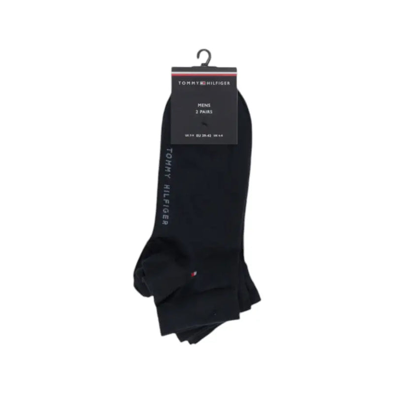 Chaussettes noires Tommy Hilfiger pour homme, avec étiquette et logo latéral, dans un ensemble de sous-vêtements Tommy Hilfiger pour homme
