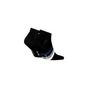 Chaussettes noires à rayures bleu marine et blanches ornées du Tommy Hilfiger logo pour sous-vêtements masculins