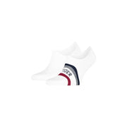 Chaussettes blanches à la cheville avec le logo Tommy rayé bleu marine et rouge de la marque Tommy Hilfiger collection de sous-vêtements pour hommes