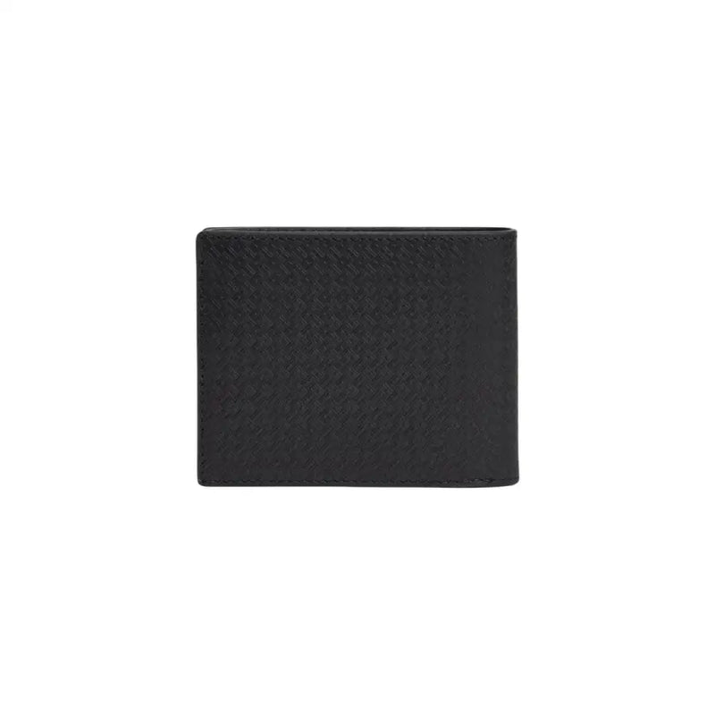 Tommy Hilfiger Portefeuille pour homme en cuir noir texturé avec un subtil motif quadrillé pour une utilisation quotidienne élégante