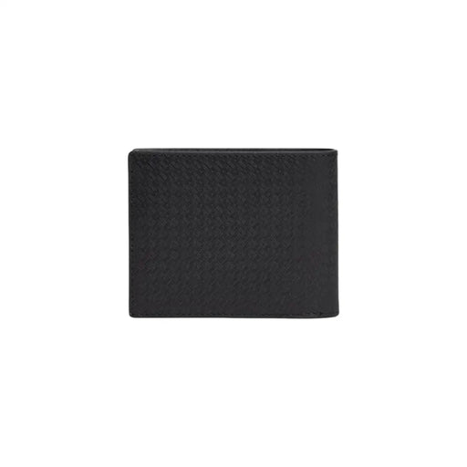 Tommy Hilfiger Portefeuille pour homme en cuir noir texturé avec un subtil motif quadrillé pour une utilisation quotidienne élégante